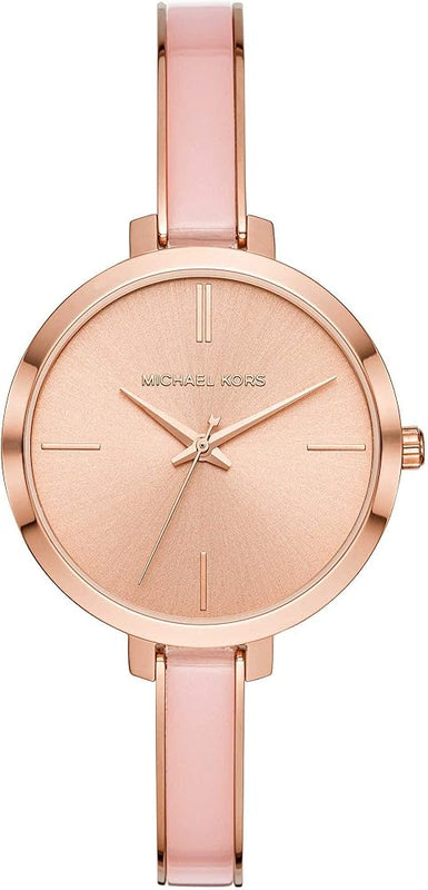 Michael Kors Jaryn Analog Gold Dial Pink Steel Strap Watch For Women - MK4343 Buy Now By Michael Kors