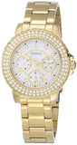 Guess Crown Jewel Diamonds White Dial Gold Steel Strap Watch for Women - GW0410L2 Buy Now By Guess