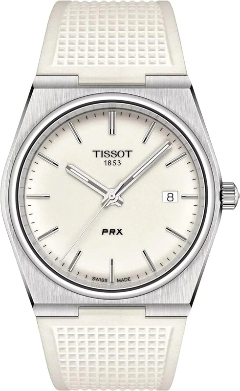 Tissot PRX 40 White Dial White Rubber Strap Watch For Men - T137.410.17.011.00 Buy Now By Tissot
