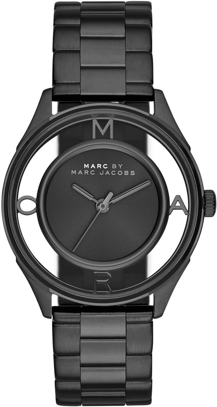 Marc Jacobs Tether Transparent Black Dial Black Steel Strap Watch for Women - MBM3415 Buy Now By Marc Jacobs