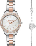 Michael Kors Liliane Quartz Mother of Pearl White Dial Two Tone Steel Strap Watch For Women - MK1048 Buy Now By Michael Kors