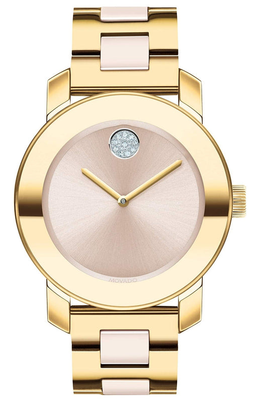Movado Bold Beige Dial Two Tone Steel Strap Watch For Women - 3600640 Buy Now By Movado