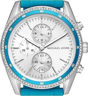 Michael Kors Hadyn Analog Silver Dial Blue Rubber Strap Watch for Women - MK7485 Buy Now By Michael Kors