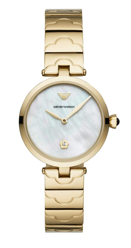 Emporio Armani Arianna Mother of Pearl Dial Gold Steel Strap Watch For Women - AR11198 Buy Now By Emporio Armani