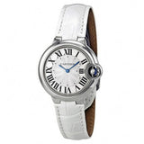 Cartier Ballon Bleu De Cartier Silver Dial White Leather Strap Watch for Women - W6920086 Buy Now By Cartier