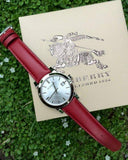 Burberry The City Silver Dial Red Leather Strap Watch for Women - BU9129 Buy Now By Burberry