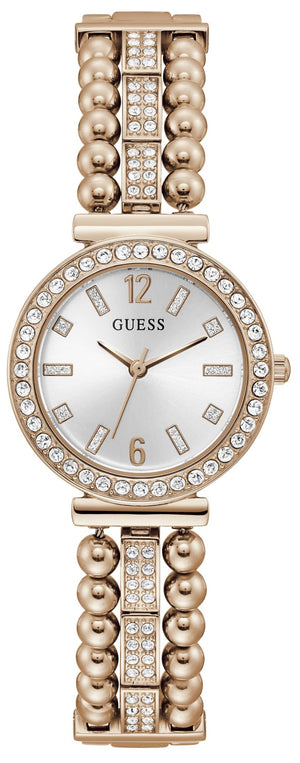 Guess Gala Diamonds Silver Dial Gold Steel Strap Watch for Women - GW0401L3 Buy Now By Guess
