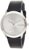Calvin Klein Minimal Silver Dial Black Leather Strap Watch for Men - K3M221CY Buy Now By Calvin Klein
