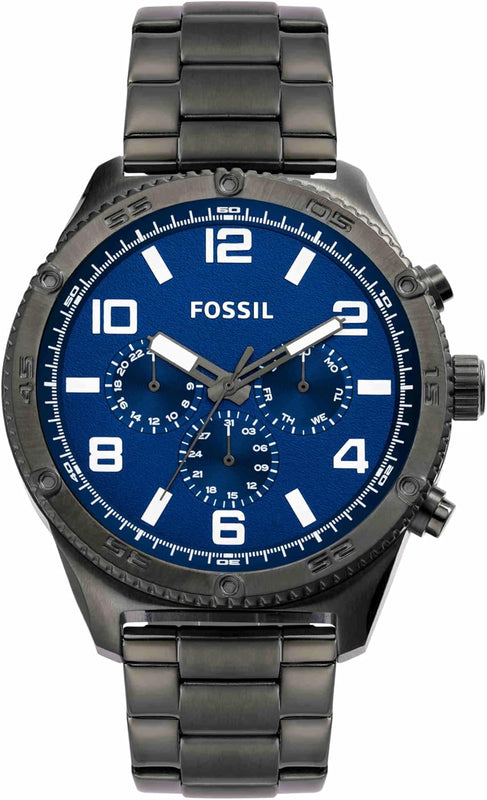 Fossil Brox Multifunction Blue Dial Grey Steel Strap Watch for Men - BQ2798 Buy Now By Fossil