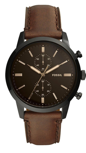 Fossil Townsman Chronograph Black Dial Brown Leather Strap Watch for Men - FS5437 Buy Now By Fossil