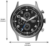 Fossil Retro Pilot Chronograph Black Dial Grey Steel Strap Watch for Men - FS5834 Buy Now By Fossil