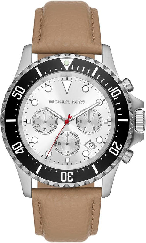 Michael Kors Everest Analog White Dial Brown Leather Strap Watch For Men - MK9092 Buy Now By Michael Kors