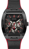 Guess Phoenix Multifunction Black Dial Black & Red Rubber Strap Watch for Men - GW0202G7 Buy Now By Guess