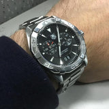 Tag Heuer Aquaracer Quartz Black Dial Silver Steel Strap Watch for Men - WAY111Z.BA0928 Buy Now By Tag Heuer