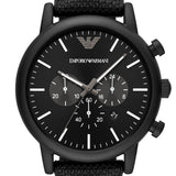 Emporio Armani Luigi Analog Black Dial Black Leather Strap Watch For Men - AR11450 Buy Now By Emporio Armani