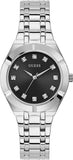 Guess Crystalline Diamonds Black Dial Silver Steel Strap Watch for Women - GW0114L1 Buy Now By Guess