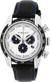 Versace V-Ray Quartz Silver Dial Black Leather Strap Watch for Men - VDB010014 Buy Now By Versace