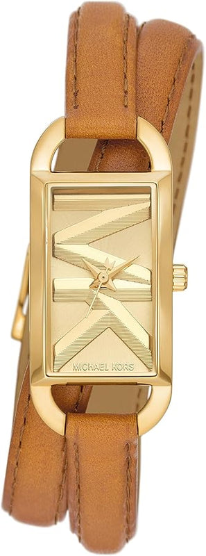 Michael Kors Empire Three Hand Gold Dial Brown Leather Strap Watch for Women - MK4721 Buy Now By Michael Kors