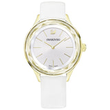 Swarovski Octea Nova Quartz White Dial White Leather Strap Watch for Women - 5295337 Buy Now By Swarovski