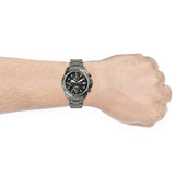 Fossil Bronson Chronograph Black Dial Grey Steel Strap Watch for Men - FS5852 Buy Now By Fossil