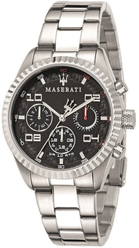 Maserati Competizione Chronograph Black Dial Silver Steel Strap Watch For Men - R8853100012 Buy Now By Maserati