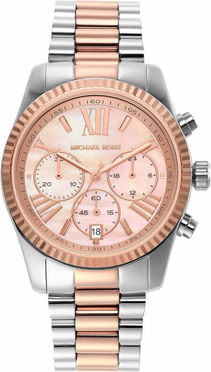Michael Kors Lexington Chronograph Rose Gold Dial Two Tone Steel Strap Watch For Women - MK7219 Buy Now By Michael Kors