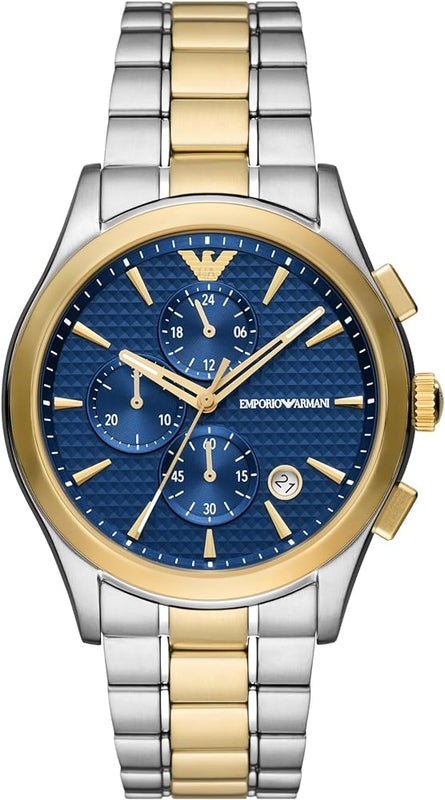 Emporio Armani Paolo Chronograph Blue Dial Two Tone Steel Strap Watch For Men - AR11579 Buy Now By Emporio Armani