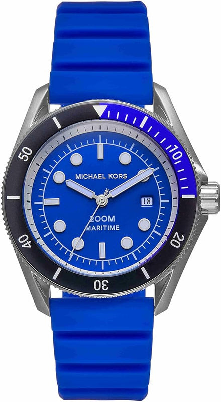Michael Kors Maritime Three-Hand Analog Blue Dial Blue Silicone Strap Watch for Men - MK9156 Buy Now By Michael Kors