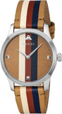 Gucci G Timeless Quartz Brown Dial Brown Leather Strap Watch For Men - YA1264078 Buy Now By Gucci