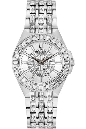 Bulova Phantom Crystal Silver Dial Silver Steel Strap Watch for Men - 96A236 Buy Now By Bulova