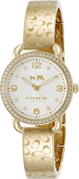 Coach Delancey Diamonds Silver Dial Gold Steel Strap Watch for Women - 14502354 Buy Now By Coach
