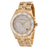 Marc Jacobs Blade Chronograph White Dial Gold Steel Strap Watch for Women - MBM3081 Buy Now By Marc Jacobs