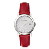 Burberry The City Silver Dial Red Leather Strap Watch for Women - BU9129 Buy Now By Burberry