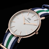 Daniel Wellington Classic Nottingham White Dial Two Tone NATO Strap Watch For Men - 0108DW Buy Now By Daniel Wellington