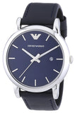 Emporio Armani Classic Quartz Blue Dial Black Leather Strap Watch For Men - AR1731 Buy Now By Emporio Armani