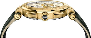 Versace Aion Chronograph White Dial Green Leather Strap Watch for Men - VBR020017 Buy Now By Versace