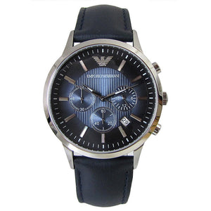 Emporio Armani Classic Chronograph Blue Dial Blue Leather Strap Watch For Men - AR2473 Buy Now By Emporio Armani