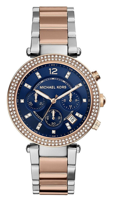 Michael Kors Parker Blue Dial Two Tone Steel Strap Watch for Women - MK6141 Buy Now By Michael Kors
