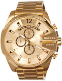 Diesel Mega Chief Chronograph Gold Dial Gold Steel Strap Watch For Men - DZ4360 Buy Now By Diesel