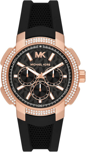Michael Kors Sydney Pave Black Dial Black Silicone Strap Watch for Women - MK7245 Buy Now By Michael Kors