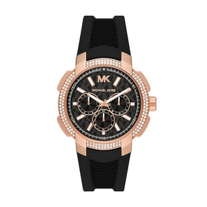 Michael Kors Sydney Pave Black Dial Black Silicone Strap Watch for Women - MK7245 Buy Now By Michael Kors