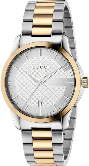 Gucci G Timeless Quartz Silver Dial Two Tone Steel Strap Watch For Men - YA126450 Buy Now By Gucci