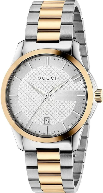 Gucci G Timeless Quartz Silver Dial Two Tone Steel Strap Watch For Men - YA126450 Buy Now By Gucci