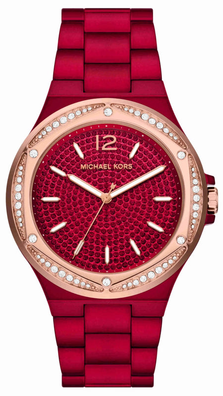 Michael Kors Lennox Analog Crystals Red Dial Red Steel Strap Watch for Women - MK7455 Buy Now By Michael Kors