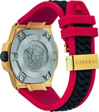 Versace Chain Reaction Quartz Black Dial Red & Black Rubber Strap Watch for Men - VEDY00319 Buy Now By Versace