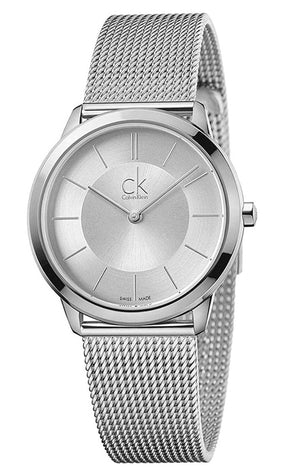 Calvin Klein Minimal White Dial Silver Mesh Bracelet Watch for Men - K3M22126 Buy Now By Calvin Klein