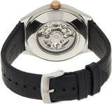 Emporio Armani Zeta Skeleton Automatic Silver Dial Black Leather Strap Watch For Men - AR60018 Buy Now By Emporio Armani