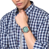 Fossil Bronson Chronograph Green Dial Brown Leather Strap Watch for Men - FS5738 Buy Now By Fossil