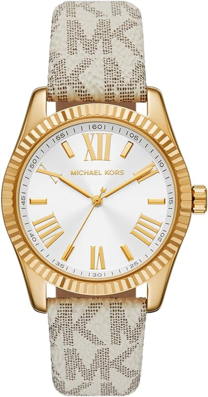 Michael Kors Lexington Analog Silver Dial White Leather Strap Watch For Women - MK4746 Buy Now By Michael Kors
