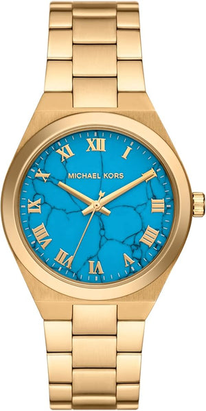 Michael Kors Lennox Analog Blue Dial Gold Steel Strap Watch for Women - MK7460 Buy Now By Michael Kors